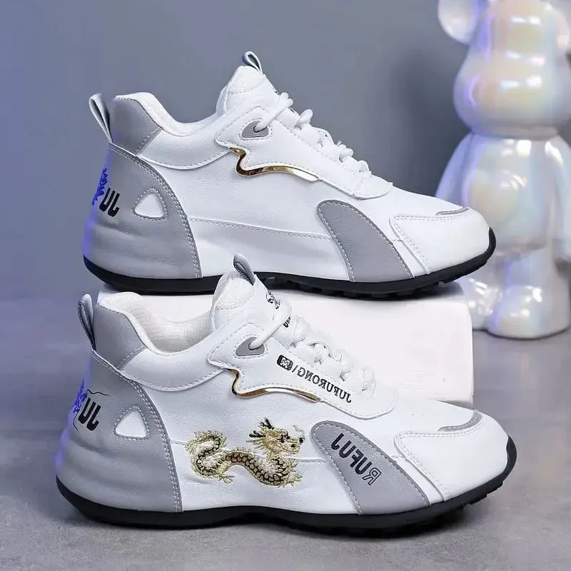 Fashion Men's Casual Shoes Luxury Men's Sneakers Leather Waterproof Sports Shoe Lightweight Breathable Non-slip Basketball Shoes — image 8