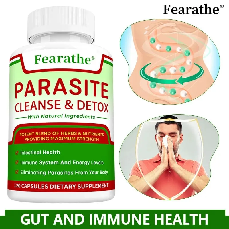 Intestinal Parasite Cleanse Capsules - Black Walnut + Wormwood Herbal Blend Digestive Health Colon Detox & Gut Health Support — image 1