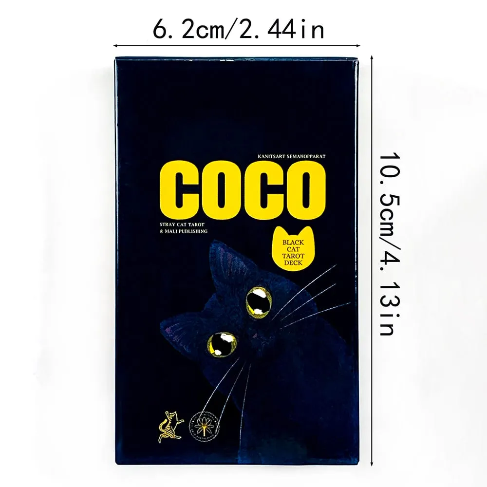 Coco Black Cat Tarot Deck 78 Cute Black Cat Tarot Cards Fortune Telling Divination Card Game for Beginners Cat Lovers — image 6