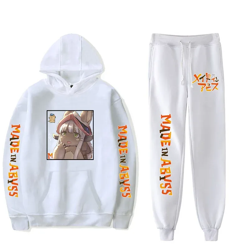 Harajuku Comfortable Made in abyss Print Sweatshirt Sweatpants Suit Men/Women Hoodies+ Trousers Suit Cute 2 Piece Set Clothes — image 6