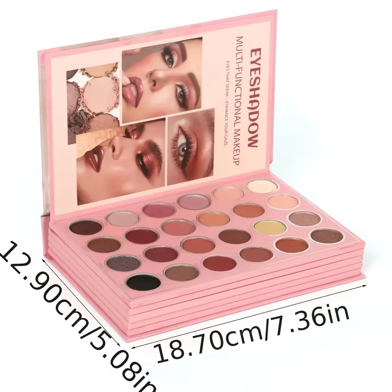 Book Style Eye Shadow Plate Natural Brown Matte Fine Flash Eye Shadow Waterproof Durable and Easy to Use Portable Travel Makeup Gift Suitable for Women's Holiday — image 6