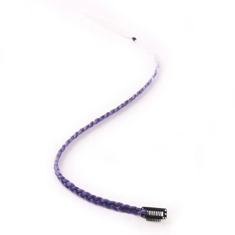 Estensioni clip-in sintetiche da 5 pezzi / lotto per le donne Coda di cavallo Arcobaleno Estensione dei capelli treccia 22 '' Ombre Parrucchino Treccia con clip — image 26
