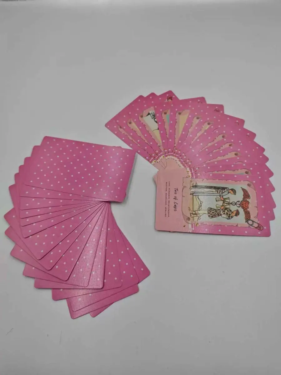Pink Waite Tarot Deck 78 Cards With Keywords Cute Pink Collage Design Divination Oracle Deck Fortune Telling Board Game