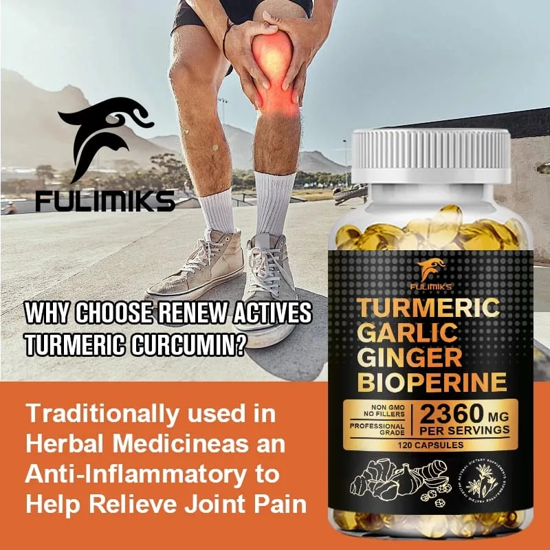 Buy 2 Get 2 Free! Turmeric Curcumin Supplement with BioPerine & Garlic for Joint Support Immune Health & Anti Inflammatory — image 6