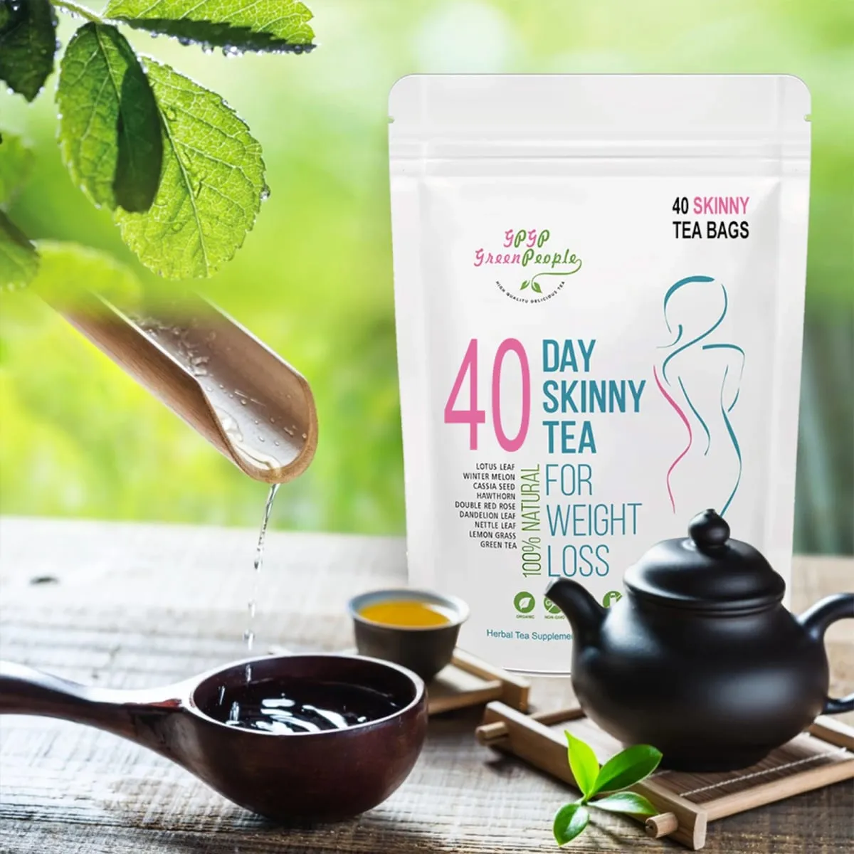 Natürliches 40-Tage-Kräuter-Skinny-Detox-Ergänzungsmittel zur Gewichtsreduktion, kein Koffein, keine GVO, gesunde Lebensmittel, Vitamine und Nahrungsergänzungsmittel — image 4