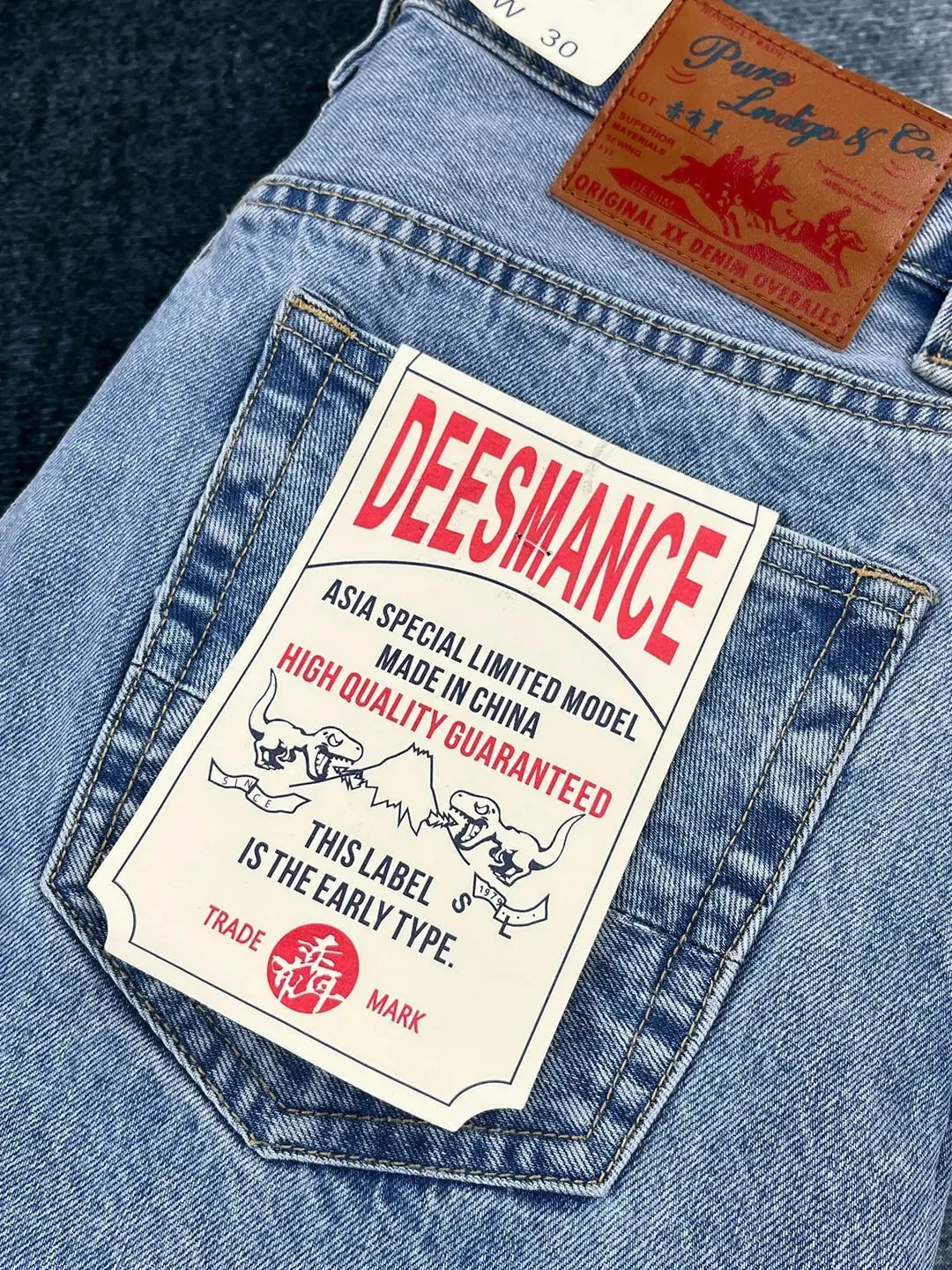 American Retro Casual Loose Straight-Leg Denim Jeans for Men 2026 Spring New 100% Cotton Washed Light Blue Workwear Pants — image 6