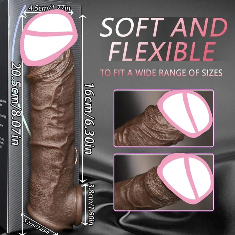 Men Sex Toys Reusable Realistic Stretchable Silicone Penis Ring Cock Ring Delay Ejaculation Semen Lock Ring Sex Toys for Men Penis Sleeve Soft Penis Dildo Locking Ring And Realistic Texture Sheath Cock Ring Penis Suitable For Men Couples Se — image 8