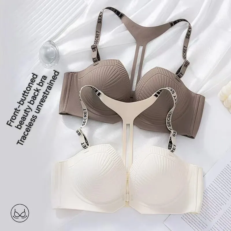 2025 Seamless Backless Front Closure Push up Bra with Y-shaped Letter Straps Anti-Sagging for Women Sexy Lingerie — image 4