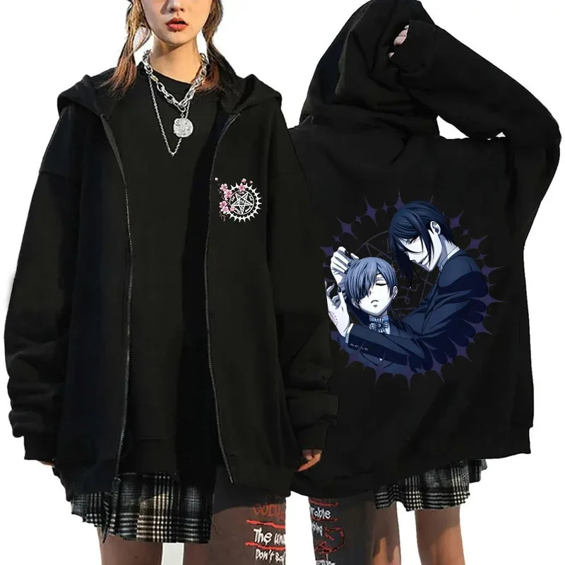 2025 Hot Aniem Cosplay Tops Black Butler Zipper Hoodie Fashion Autumn Winter Long Sleeve Sweatshirts Zipper Jacket For Man Woman — image 6