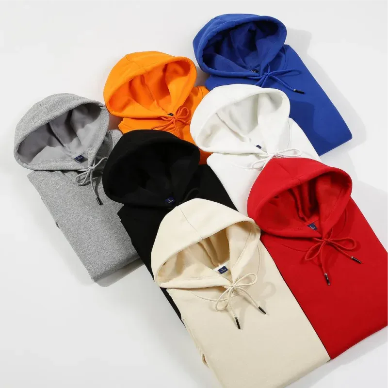 Cetakan Fesyen Hoodie Berkualiti Tinggi Logo Tersuai Kumpulan Peribadi Jenama Sulaman Lelaki dan Wanita Tebal 100 % Kapas Pullover Bulu — image 8