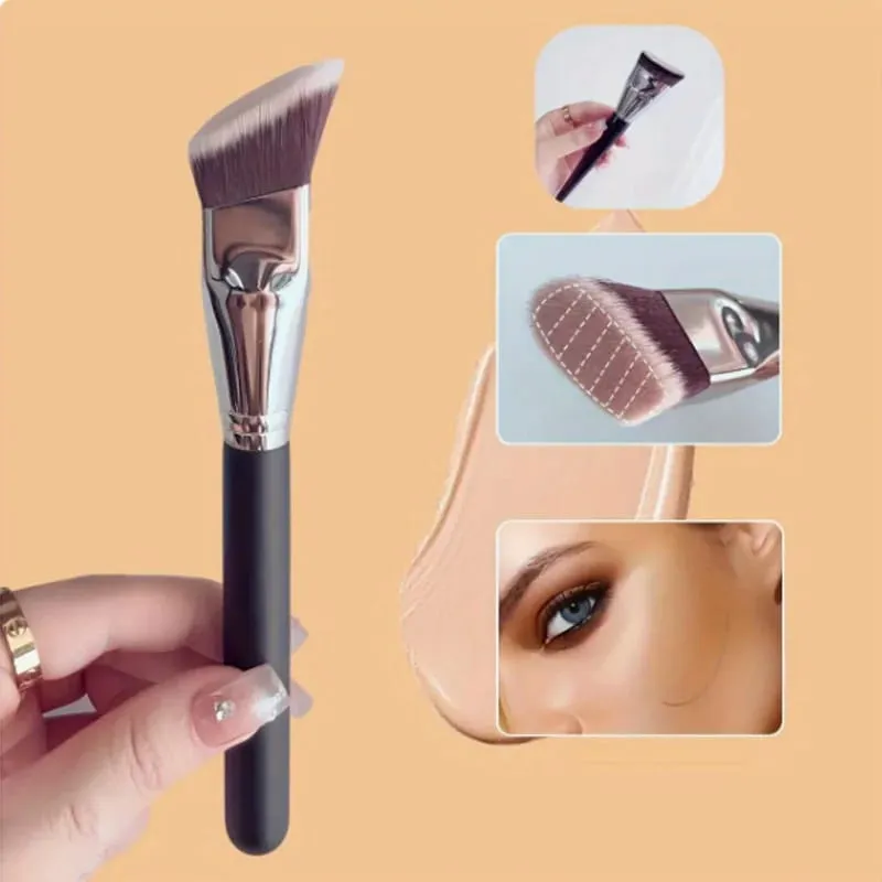 1Pcs Beveled Flat Head Foundation Make-up Makeup Brush Trapezoidal Contour Brush Fitting Novice Professional Makeup Tools