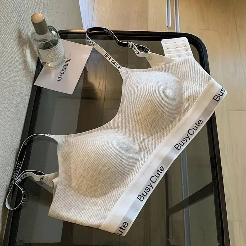 Hot New Arrival Letterless Lingerie Set Small Bust Enhance Wireless Shaping Anti Sagging Workout Chafe Free Bra Panty — image 2