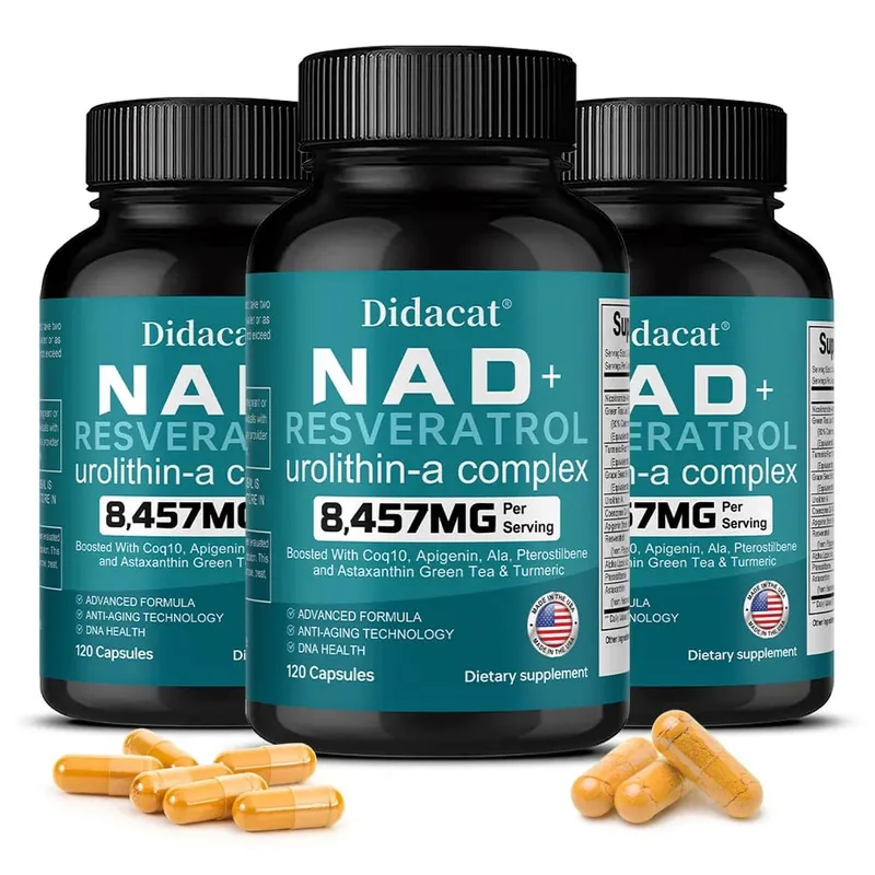 NAD+ Resveratrol - Supports Cell Health Brightens Skin Improves Energy and Vitality Antioxidant and Promote Metabolism