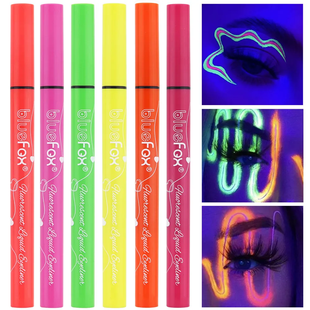 6Pcs Neon Fluorescent UV Glow Eyeliner Waterproof Long Lasting Colorful Liquid Eye Liner Rave Party Halloween Makeup Tools — image 5