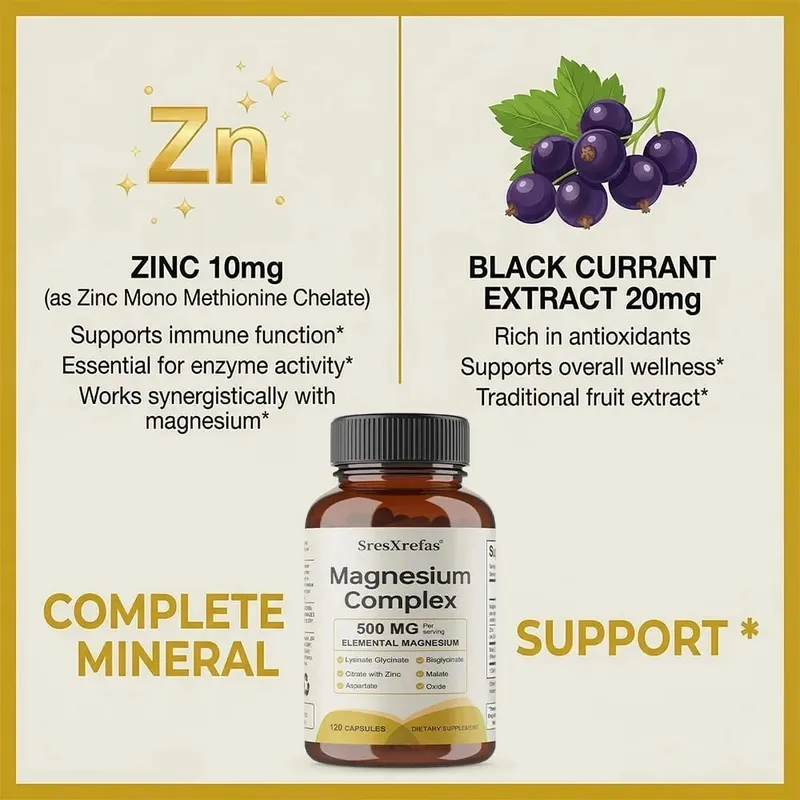 6 in 1 Magnesium Complex Capsules - Promotes Restful Sleep & Relieves Muscle Supports Bone Muscle and Heart Health — image 6