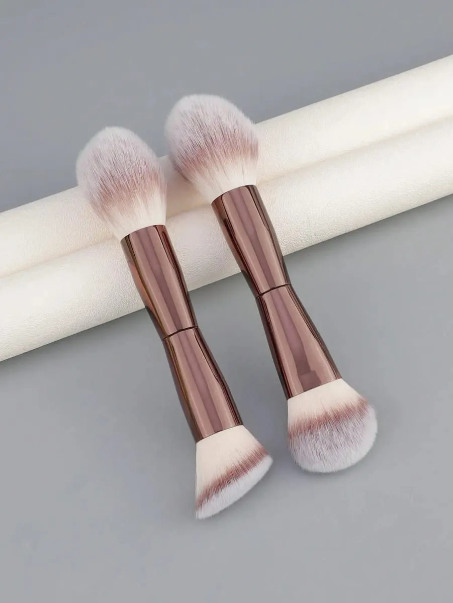 1/2 Face Makeup Brush Set Dual-Ended Makeup Brushes For Foundation Contour Powder Blush Highlighter And Concealer — image 2