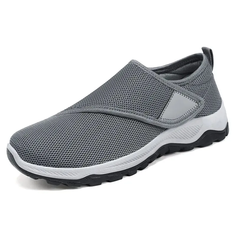 Men's Casual Sneakers Soft Comfortable Male Shoes Hook-loop Adjustable Wide Feet Walking Women Outdoor Anti-slip Sport Shoes — image 3