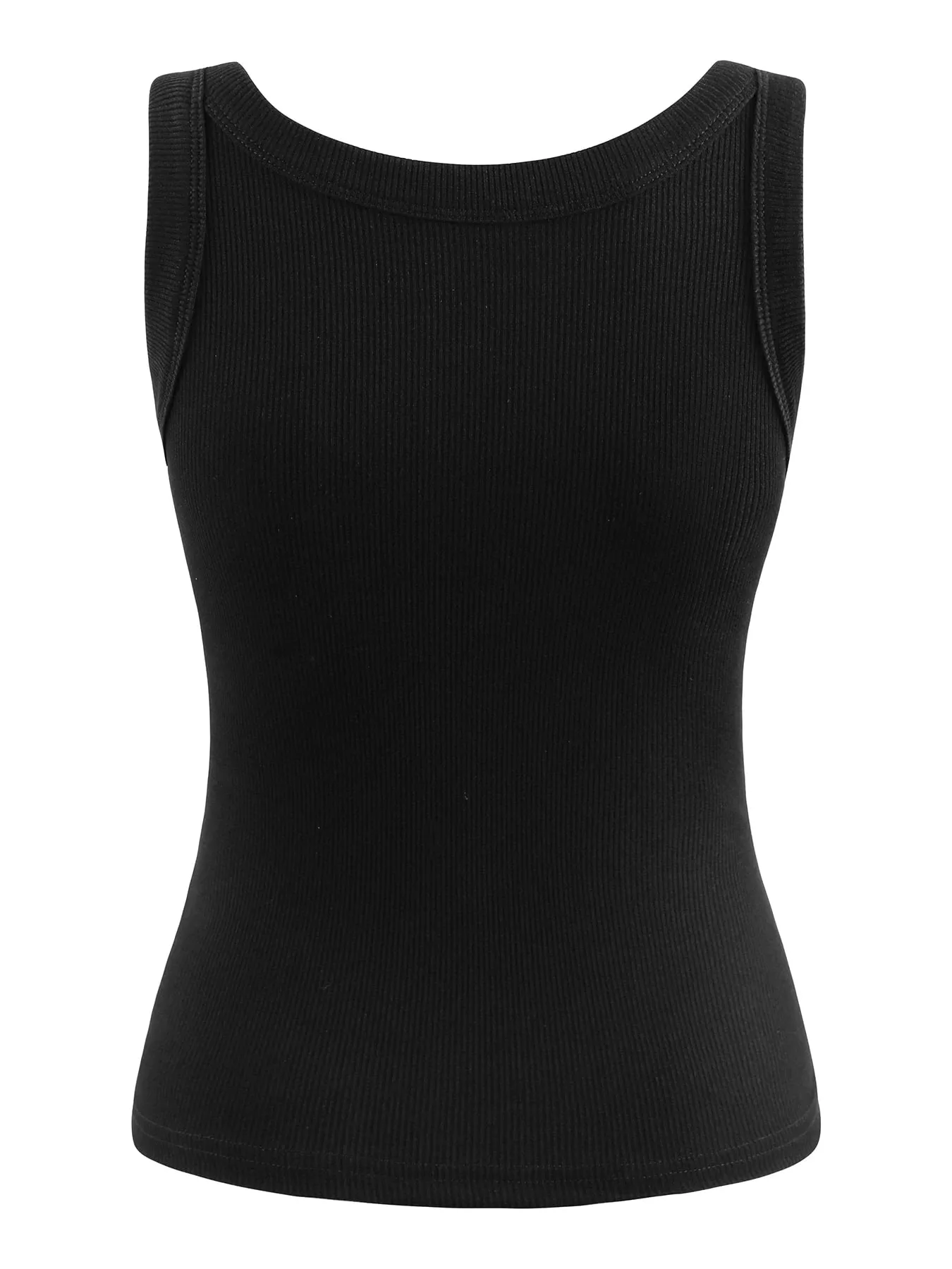 Y2K Ribbed Cotton Tank Tops Womens Summer Slim O-Neck Sleeveless Basic Soft Breathable Vest Sporty Jogging Wear Daily Undershirt — image 3