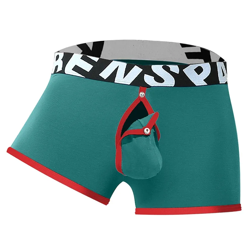 Mens Sexy Boxer Underwear Open Back Underpants Removable U Convex Pouch Panties Middle Waist Knickers — image 28