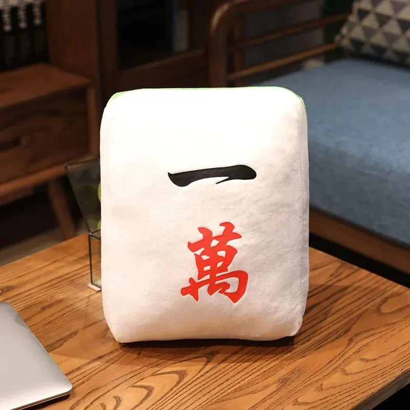 Creative Mahjong Pillow Cushion Chinese Plush Toy Car Chair Backrest Dice Funny Nap Sofa Home Decor Gift Accompanying Decoration — image 12
