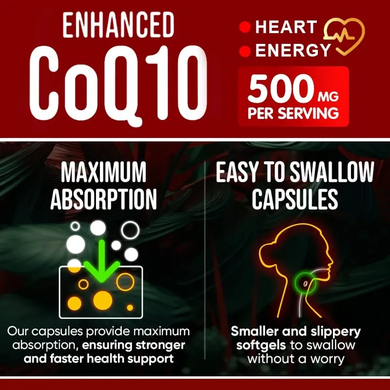 Yimiduk Premium CoQ10 500mg Supplement for Heart Function Fertility & Overall Cellular Vitality Skin Health & Immune Defense — image 6