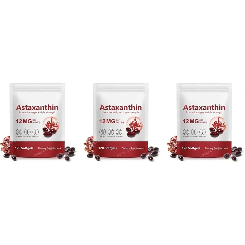 Astaxanthin Softgels Triple Strength From Microalgae Supports Healthy Aging Promotes Collagen Supports Skin Barrier 120 Softgels — image 8
