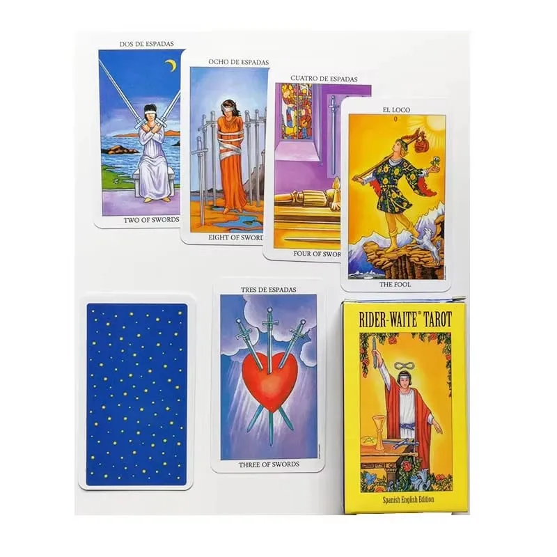 Rider Waite Tarot Card Divination Personal Use Tarot Deckภาษาอังกฤษเต็มรูปแบบภาษาสเปนOracles DeckสำหรับGirl Boardเล่นเกม — image 5