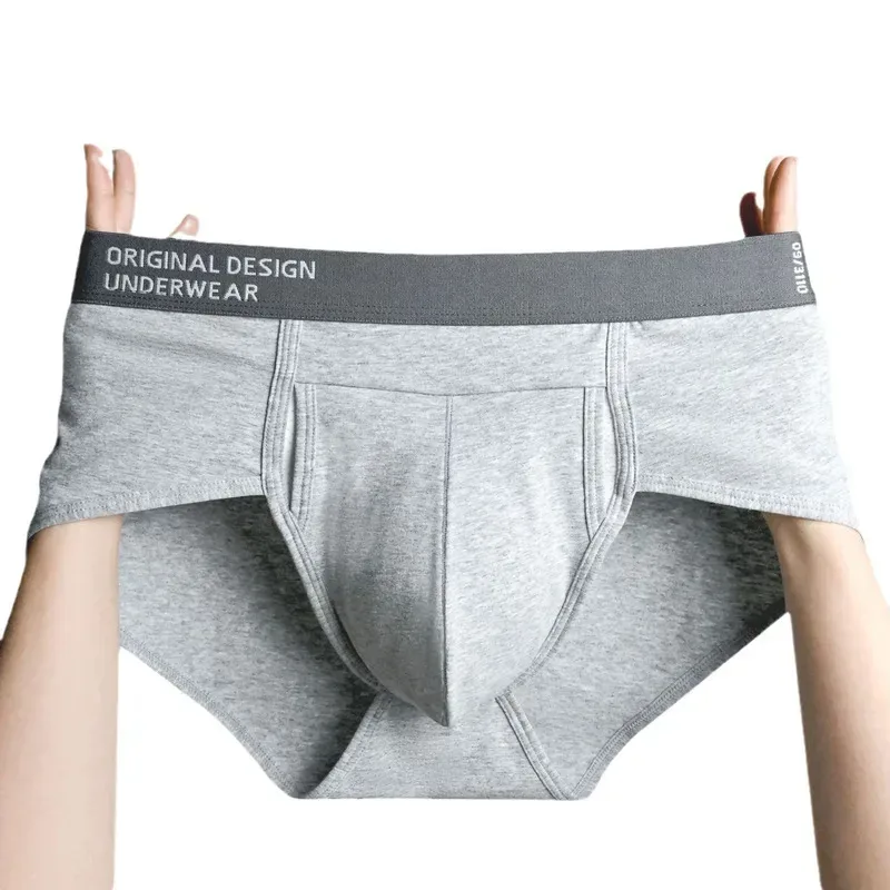 Men's Cotton Briefs High Quality Comfortable Underpants Breathable Soft Underwear Male Large Size U Bulge Pouch Panties Cueca — image 2
