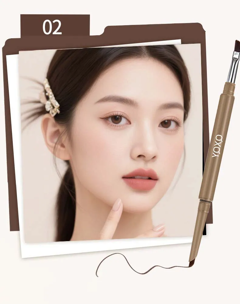1 Pcs Double Head Easy To Color Gel Eyeliner Smooth and Waterproof Sweat Proof Dark Brown Lying Silkworm Outline Eyes Cosmetics — image 7