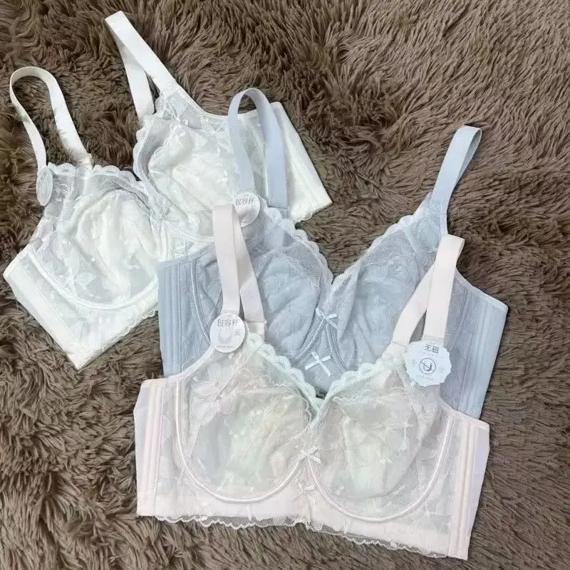Women's Sexy Lace Support Bra Full Cup Lift Bralette Lingerie Anti-Sagging Ultra Thin Mesh - Slimming Underwear for Big Bust — image 4