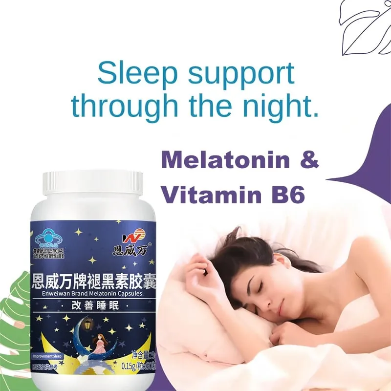 Melatonin Capsules Deep Sleep & Brain Cognition Extra Strength Liposomal Melatonin with Vitamin B6 double effect quality sleep — image 1