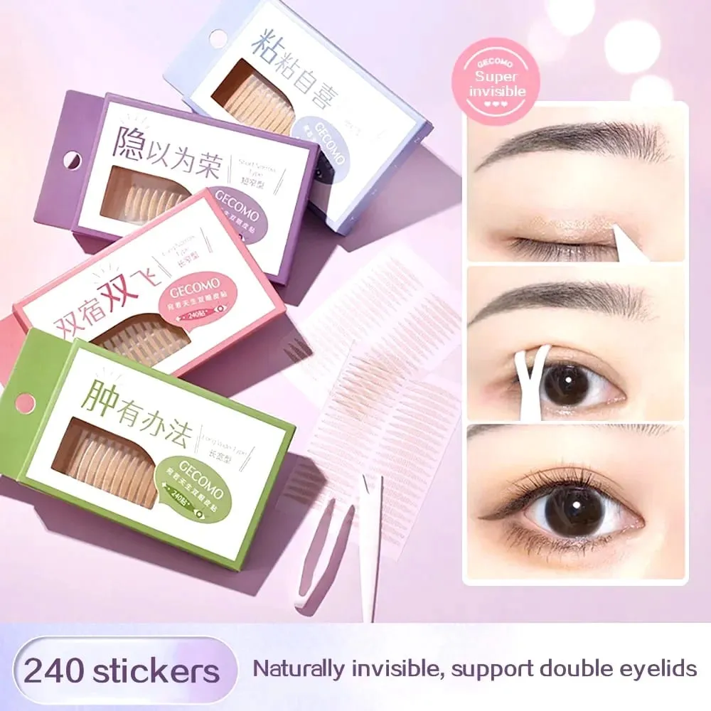 240 PCS Double Eyelid Stickers Natural Invisible And Long-lasting Shaping Big Eye Beauty Tapes For Single Eyelid Person — image 2
