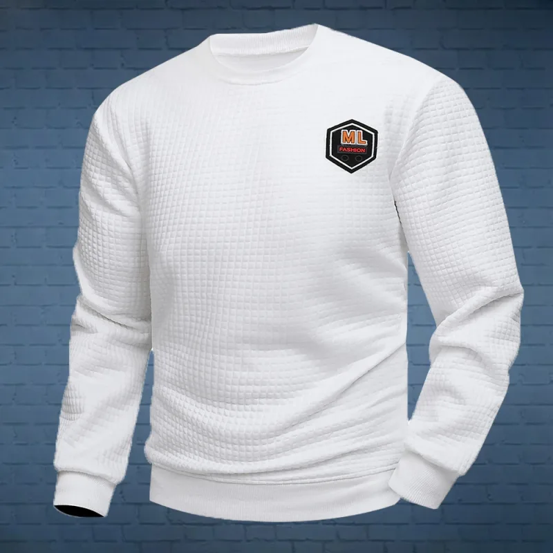 Men's Quarter Zip Sweatshirts Casual Fall Mock Neck White Loose Pullover Long Sleeve Solid Graphic Zip Up Sweatshirt — image 8