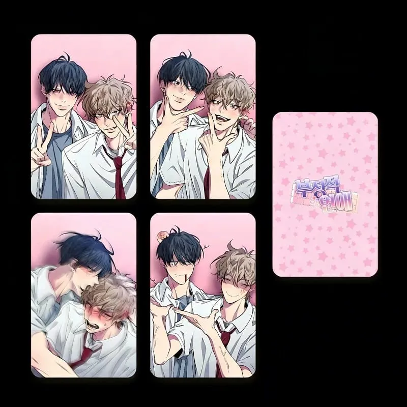 4Pcs/Set BL Manhwa Negative Love Laser Photocards - Tae-yoon Jae-min Character Lomo Cards Souvenir Gift for Fans — image 1