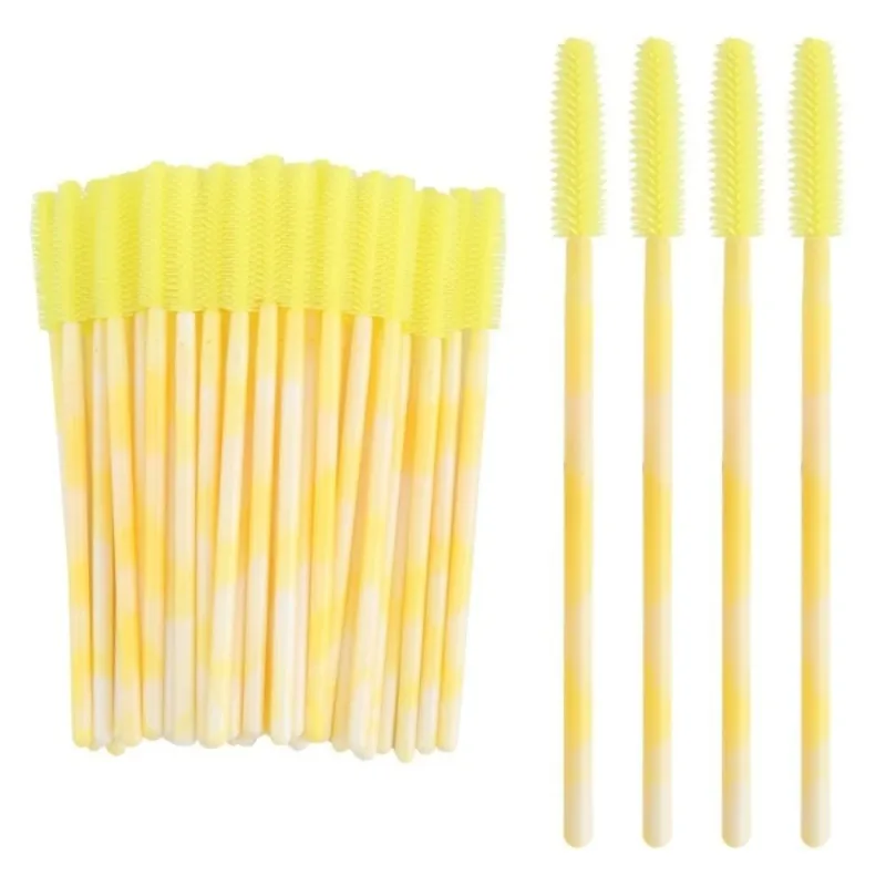 50Pcs Disposable Eyelash Brushes Silicone Makeup Tools Mascara Wand Applicator Rainbow Color Microbrush Eyebrow Comb Girl — image 13