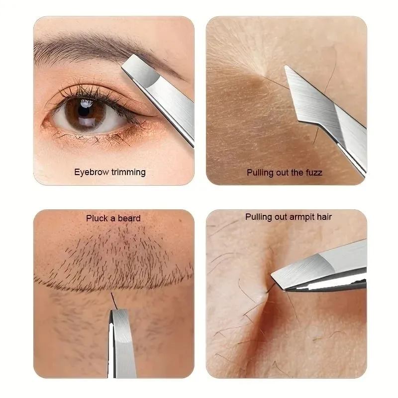4pcs Set Professional Tweezers Set Perfect For Eyebrow Hair Removal Splinter Very Effortless and Relaxed to Remove for women