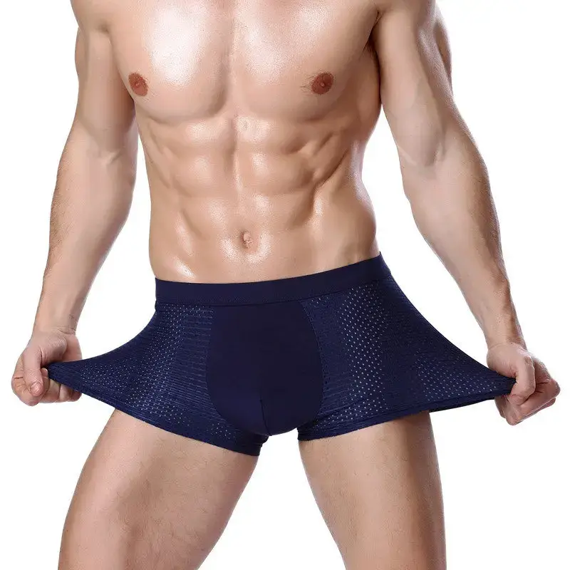 Men's Panties Male Underpants Man Pack Shorts Boxers Underwear Slip Homme Calzoncillos Bamboo Hole Large Size — image 1