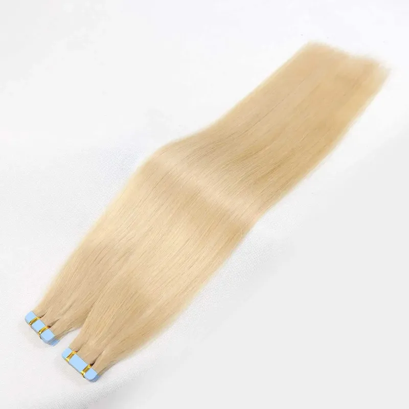 Honey Blonde Highlight Tape In Human Hair Extensions For Women Double Drawn Invisible Silky Straight Balayage Hair 20pcs/Pack — image 11