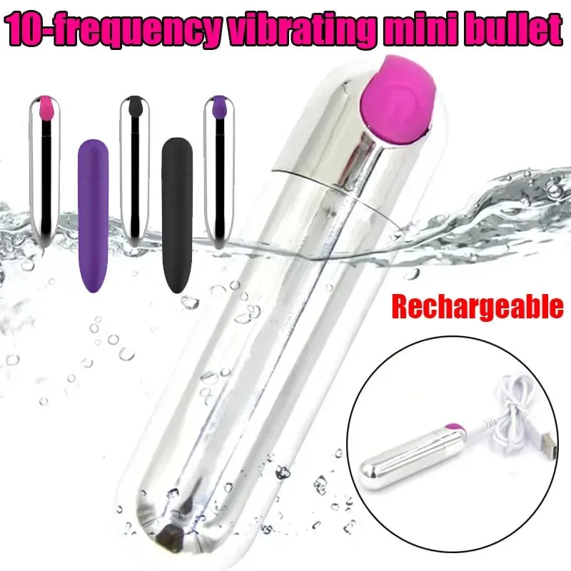 USB Rechargeable Bullet Vibrator - Waterproof Mini Powerful Vibrator 10 Modes Clit G-Spot Stimulator Sex Toy for Women — image 2