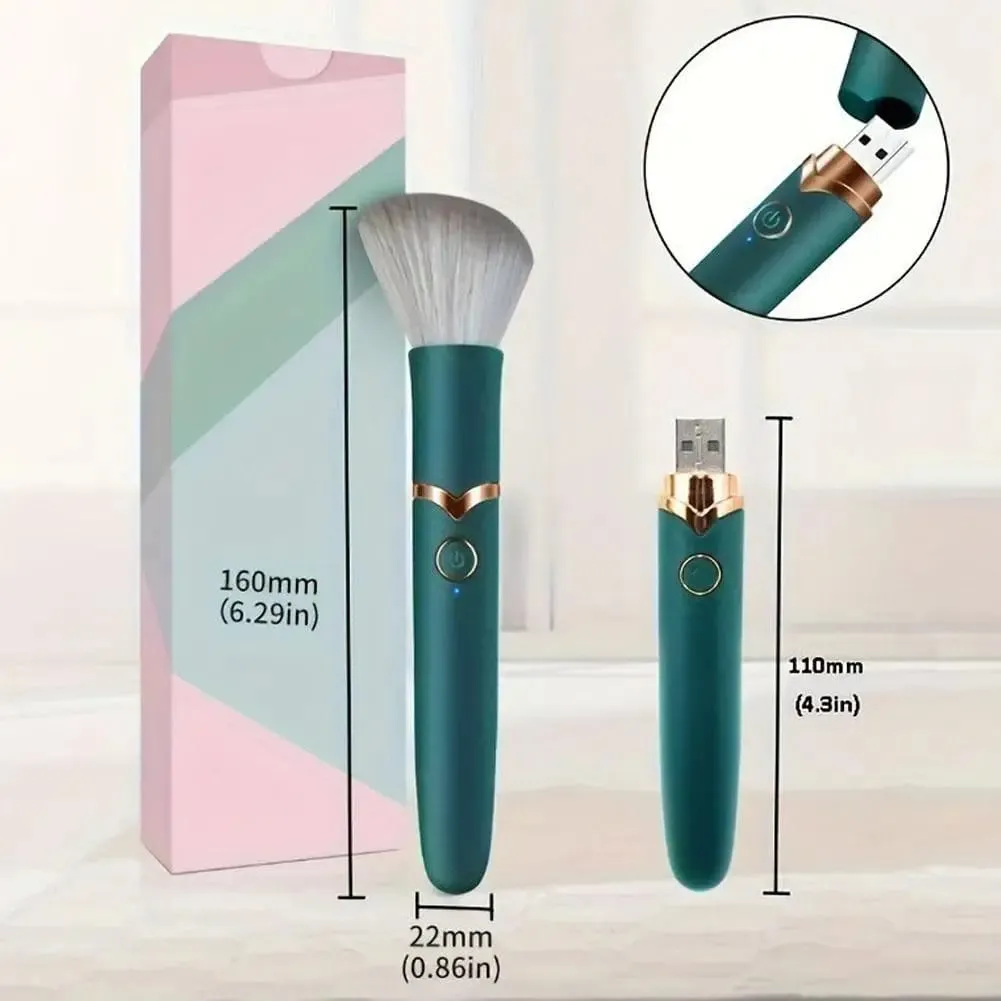 1PC 2 In 1 Electric Foundation Brush Vibration Makeup Brush Multi-Function Soft Fluffy Portable Rechargeable Detail Makeup Tools — image 5