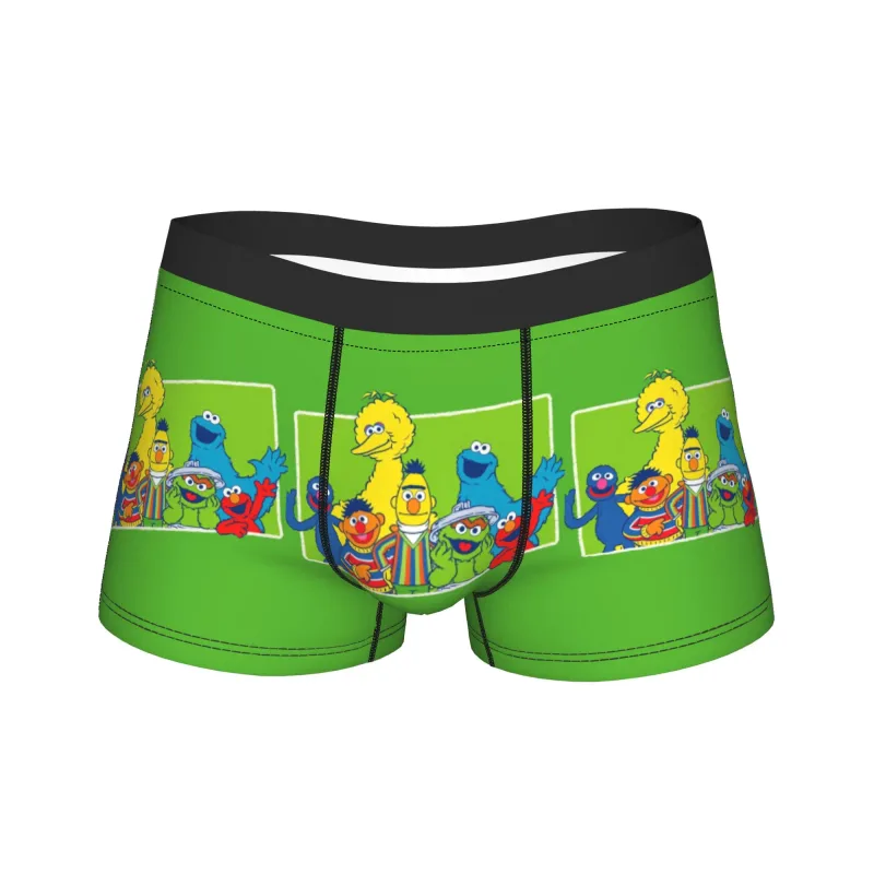S-Sesames Streets Tango Elmo & Grover Pakaian Dalam Lelaki Seluar Pendek Seluar Dalam Lucu Boxershorts Kualiti Customs Seluar Dalam Besar