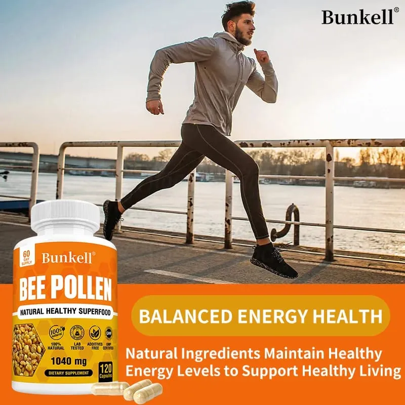 Bienenpollen-Ergänzungsmittel, 100 % natürlich, roher Bienenpollen, vegetarische Kapseln, probiotisches Superfood, Verdauung, Immununterstützung und Energie — image 5