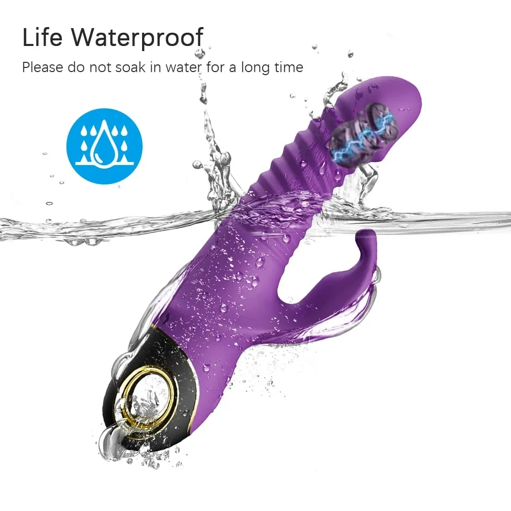 9 Mode Automatic Telescopic Rabbit Vibrator for Women G Spot Clitoral Stimulator Female Masturbator Adult Sex Toys