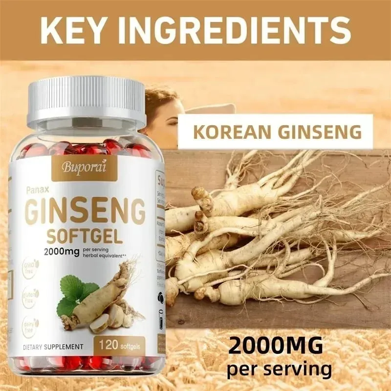 Panax Ginseng Capsules Ginseng Root Extract Supports Energy Strength Vigor Performance in Women and Men — image 1