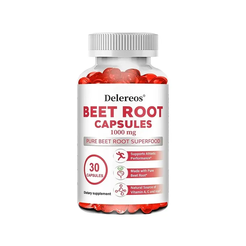 Beetroot Capsules - Supports Digestive Immunity Health Improves Energy Athletic Performance Non-GMO Gluten-free