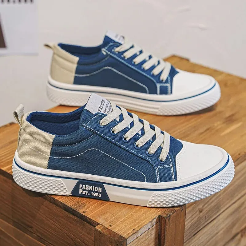 Summer fashionable comfortable canvas shoes new breathable versatile board shoes men soft soled simple lace up men's shoes