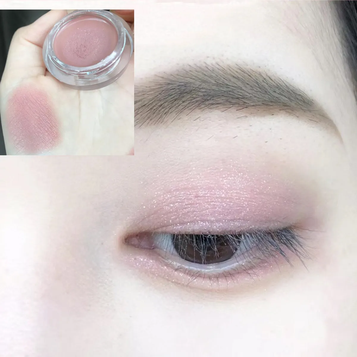Matte Nude Eyeshadow Cream Waterproof Silky Smooth Eye Shadow Primer Pigment Pink Brown Long Lasting Monochrome Peach Eye Makeup — image 2