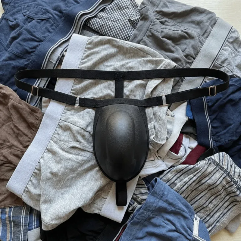 Tangas con almohadilla de esponja y espalda en T para hombre, calzoncillos acolchados frontales ajustables en 3D, ropa moldeadora de cintura baja sin costuras, accesorios para bragas — image 2