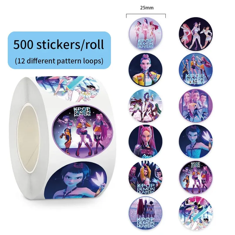 NEW 500pcsRoll Popular Anime KPop Stickers Tiger Theme DIY Waterproof Decals for Scrapbook Phone Luggage Skateboard Laptop Decor — image 8