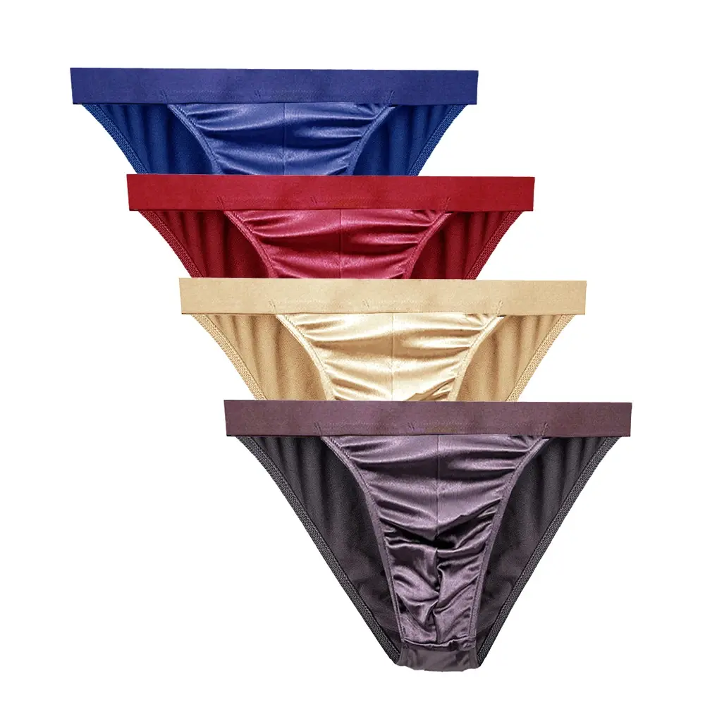 Mens Briefs Plus Size Men Underwear Panties Breathable Comfortable Shorts Satin Silky Solid SMLXL2XL3XL — image 2